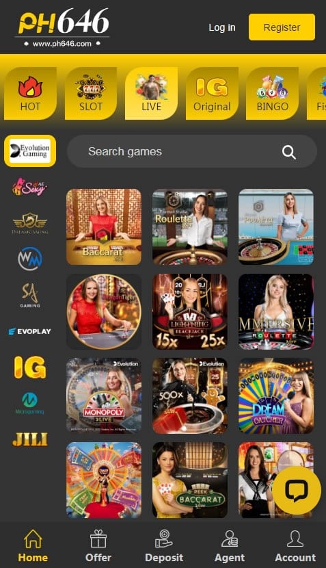 ph646 exquisite casino games to choose from